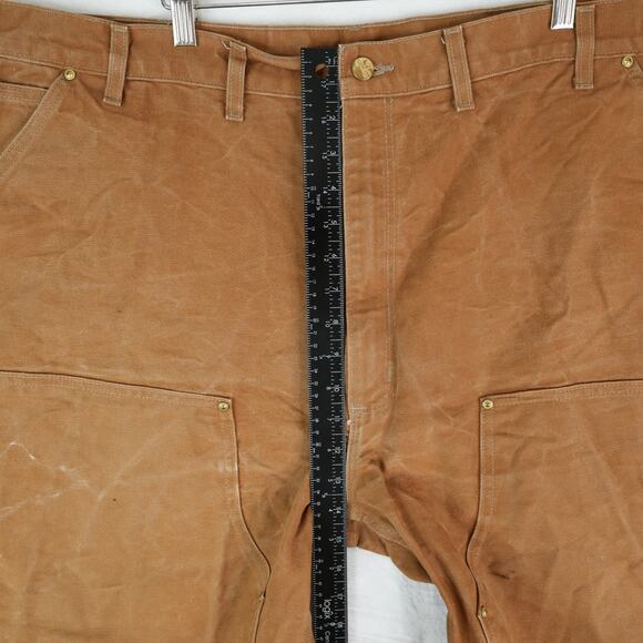 Vtg Carhartt Pants Mens 46x32 Brown B01 Double Knee Canvas Union Y2K Made in USA - Picture 12 of 13